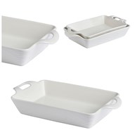 Zestaw 2 prostokątnych naczyń do zapiekania otwarta rączka