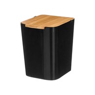 Kosz kuchenny z bambusową pokrywą czarny