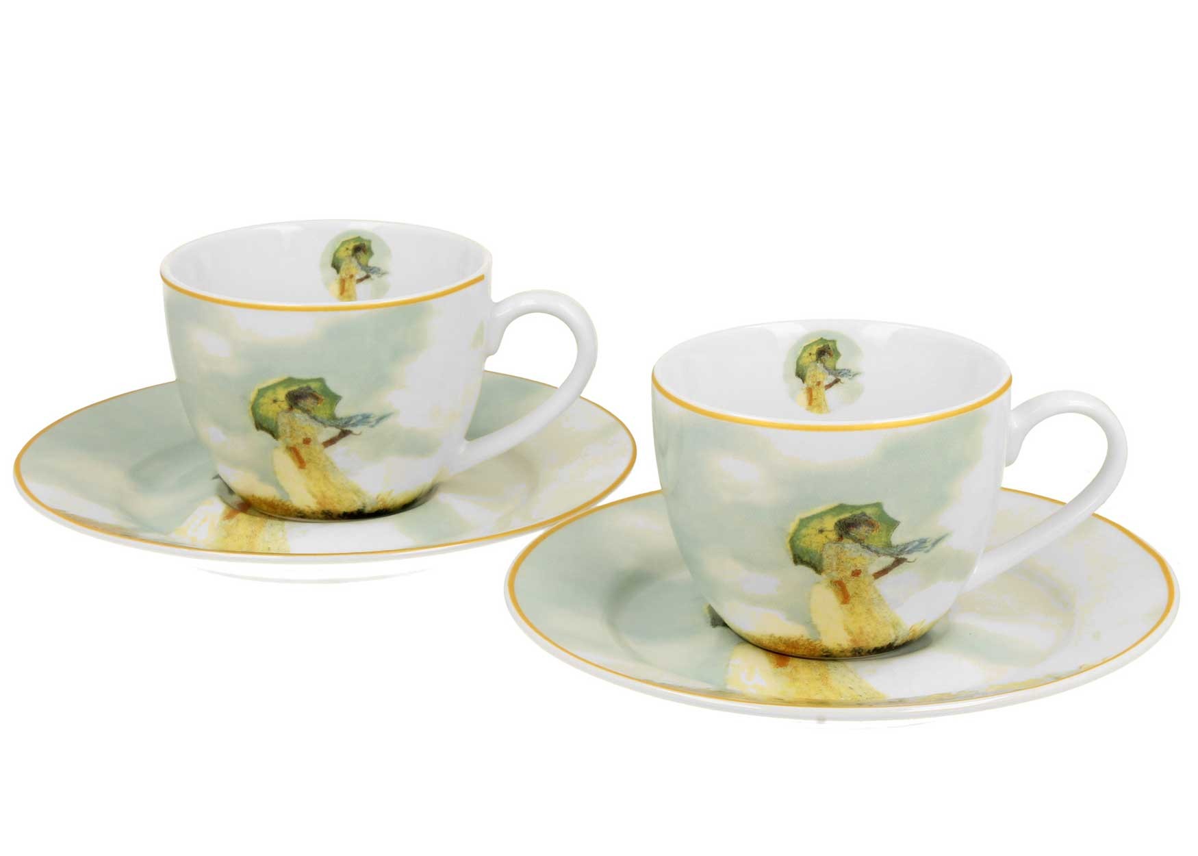 Zestaw 2 filiżanek espresso Monet Woman With Parasol 90 ml