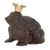 Figurka ogrodowa żaba w złotej koronie