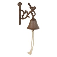 Żeliwny dzwonek do drzwi z ptaszkiem Ozdobny dzwonek do drzwi z motywem ptaszka, wykonany z żeliwa o wymiarach: 15,5x14,4 cm