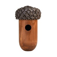 Budka lęgowa domek dla ptaków Ozdobna budka lęgowa wykonana z drewna, domek dla ptaków o kształcie żołędzia, wymiary: 14x25,5 cm
