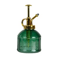 Rozpylacz do wody i perfum zielono złoty Szklany spryskiwacz w stylu vintage, sprawdzi się zarówno w domu jak i w ogrodzie, rozpyla delikatną mgiełkę