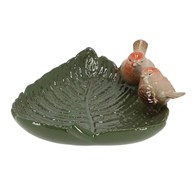 Poidełko dla ptaków Liść ceramiczny Ozdoba ogrodowa pełniąca funkcję poidła, karmika czy też wanienki dla ptaszków wykonana z ceramiki, renomowanej marki Esschert Design, o wymiarach:21x19x7 cm