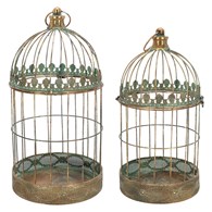 Zestaw 2 dekoracyjnych klatek w stylu vintage