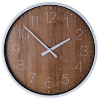 Nowoczesny okrągły zegar ścienny 25 cm Zegar ścienny wykonany z wysokiej jakości tworzywa z imitacją drewna o średnicy 25 cm