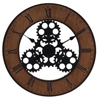 Zegar ścienny koła zębate 57 cm Zegar z wizerunkiem kół zębatych utrzymany w designerskim klimacie pasujących do wnętrz w stylu Loft, industrialnym o średnicy 57 cm
