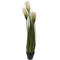 Sztuczna trawa kwitnąca 85 cm Sztuczny kwiat w donicy z tworzywa sztucznego w formie kwitnącej trawy z 3 kwiatami o wymiarach: 85x15 cm