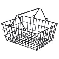 Koszyk druciak metalowy loft z rączką Metalowy koszyk na drobne przedmioty w stylu Loft w czarnym kolorze o wymiarach: 29x23x14 cm