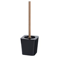 Szczotka toaletowa z pojemnikiem czarna Szczotka do wc wykonana z tworzywa sztucznego z bambusową rączką w czarnym kolorze, wymiary: 36x11,6 cm