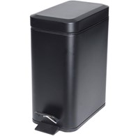 Kosz na śmieci metalowy czarny 5L Nowoczesny, metalowy pojemnik, kosz na odpady z otwieraniem nożnym na pedał o wymiarach: 29x25x14 cm