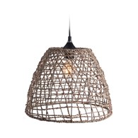 Lampa sufitowa pleciona Boho 35x29 cm Druciany klosz opleciony naturalnym materiałem z trawy morskiej, długość przewodu 90 cm, minimalistyczny i elegancki design