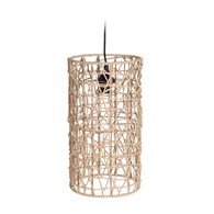Lampa sufitowa pleciona Boho 40x22 cm Druciany klosz opleciony naturalnym materiałem z trawy morskiej, minimalistyczny i elegancki design