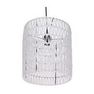 Lampa sufitowa pleciona Boho biała Metalowy klosz owinięty papierowym sznurem, minimalistyczny design, lampa idealna do salonu, przedpokoju lub sypialni