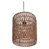 Lampa sufitowa pleciona Boho beżowa Metalowy klosz owinięty papierowym sznurem, minimalistyczny design, lampa idealna do salonu, przedpokoju lub sypialni