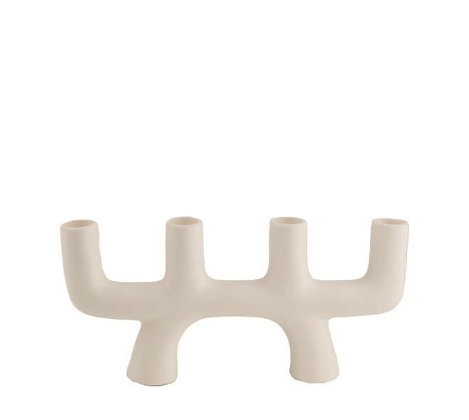 Świecznik ceramiczny na 4 świece biały