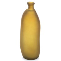 Wazon butelka szklana oliwkowa 35 cm Wazon w kształcie butelki wykonany ze szkła z recyklingu w oliwkowym odcieniu o wymiarach: 35x13 cm