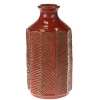Wazon z terakoty ceglany 27 cm Wykonany z terakoty, dekoracyjny wazon inspirowany naturą, o pięknej strukturze ze żłobieniami, idealnie sprawdzi się jako wazon na susze czy ozdobną trawę, o wymiarach: 27x13 cm