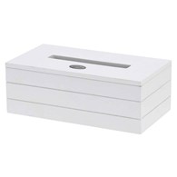 Pojemnik na chusteczki biały Living Wykonany z mdf, praktyczne pudełko, chustecznik o wymiarach: 25x14x9 cm