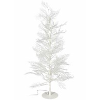 Drzewko świąteczne białe 58 led 90 cm Świąteczna dekoracja imitująca drzewko sosny wykonana z metalu i tworzywa sztucznego, wysokość 90 cm, do domu i ogrodu, IP44 GS
