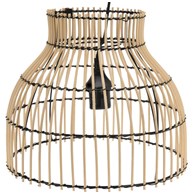 Lampa sufitowa bambus Natural 36x30 cm Ażurowa lampa wykonana z bambusa, minimalistyczny design, doskonała do pomieszczeń w stylu boho lub skandynawskim