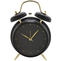Zegar stołowy budzik czarno-złoty