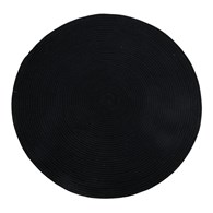 Dywan pleciony ze sznurka 80 cm czarny Mata podłogowa okrągła, naturalny bawełniany materiał sznurkowy, minimalistyczny i elegancki design