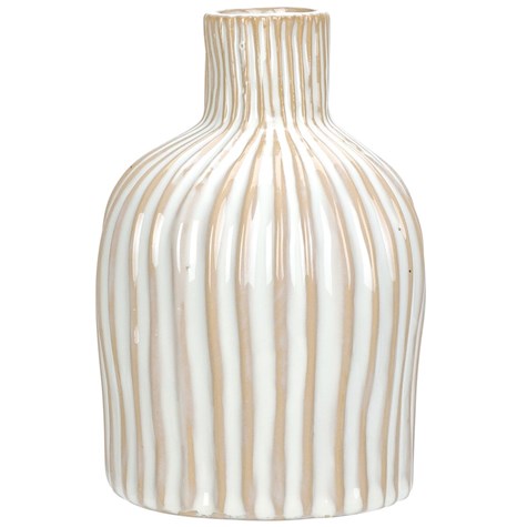 Wazon porcelanowy Stripes kremowy 15 cm