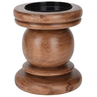 Świecznik drewniany rustykalny 14 cm