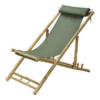 Leżak plażowy z bambusa – zielony