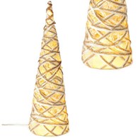 Choinka świecąca LED szara z brokatem 40 cm