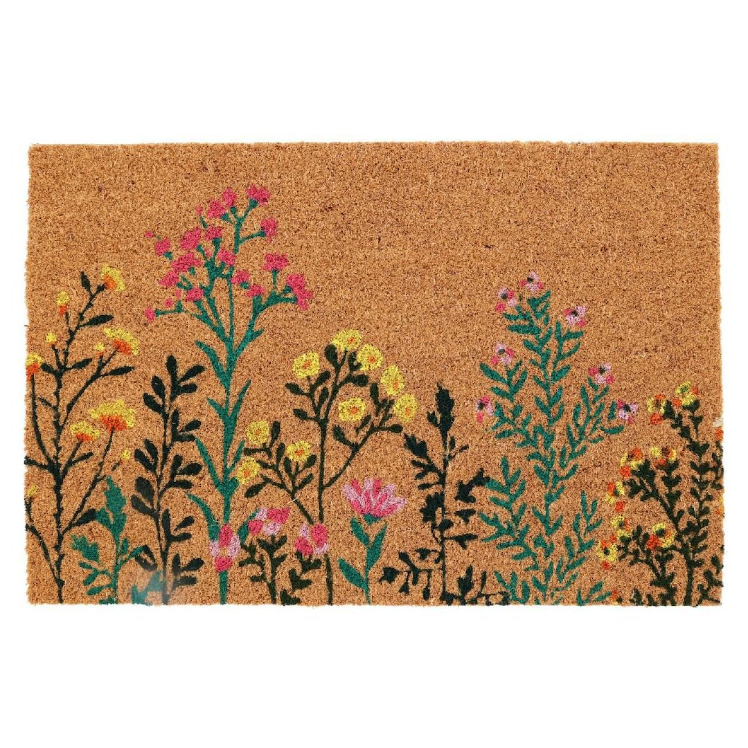 Wycieraczka kokosowa w kwiaty 59x39 cm