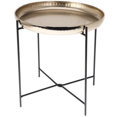 Mały stolik boczny metalowy złoty 35xh36 cm