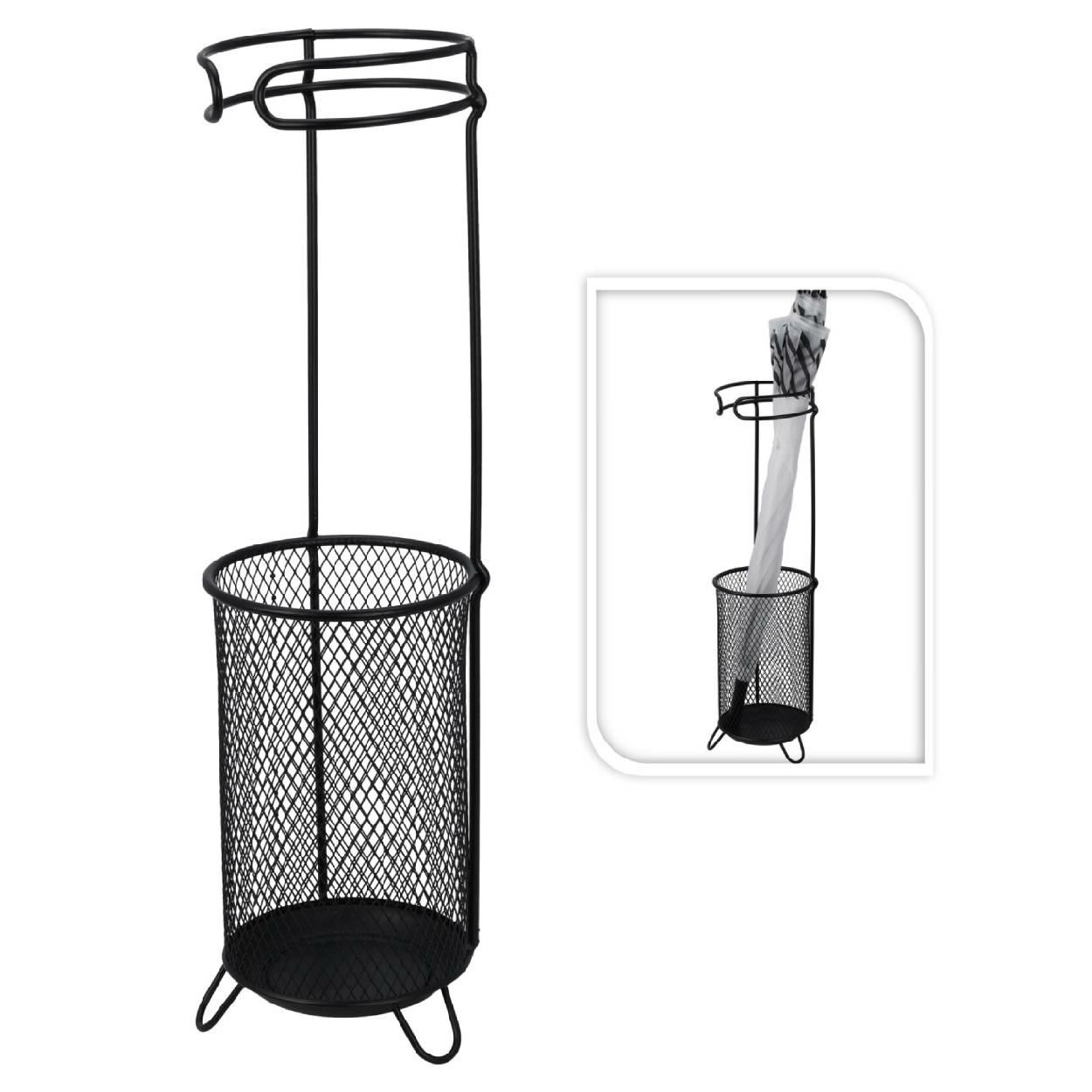 Stojak na parasole metalowy – czarny