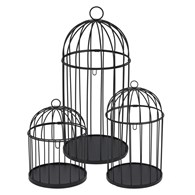 Zestaw ozdobnych klatek czarnych 3 sztuki