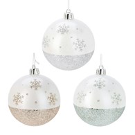 Bombki choinkowe z kolorowymi spodami 12 szt. 8 cm