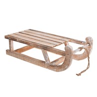 Sanki dekoracyjne drewniane bielone 50 cm
