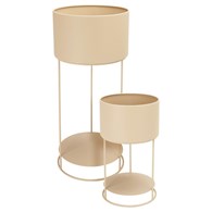 Zestaw 2 donic na stojakach beżowy 25,5x56,5 i 20x34,5 cm