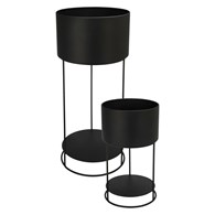 Zestaw 2 donic na stojakach czarny 25,5x56,5 i 20x34,5 cm