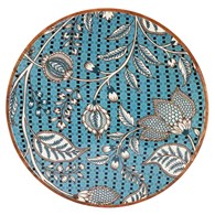 Duży dekoracyjny talerz mango z niebieskim motywem 37 cm wzór 1