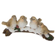 Figurka ptaszki na gałązce ze śniegiem 16x7x7,4 cm