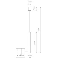 Lampa wisząca LASER 49cm czarny/zoty G9