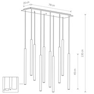 Lampa wisząca LASER czarna 10xG9