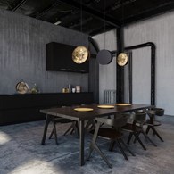 Lampa wisząca WHEEL czarny/zoty