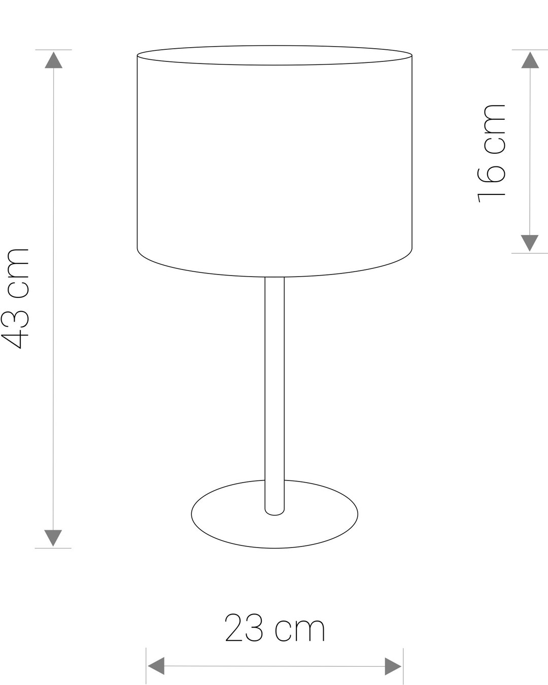 Lampa stołowa HOTEL szara 1xE27