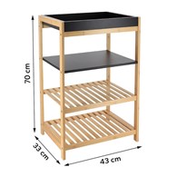 Regał z 4 półkami Black Bamboo