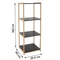 Półka 4-poziomowa Black Bamboo