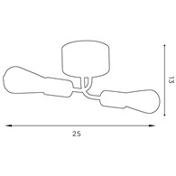 Lampa Sufitowa BRENDA Czarny Złoty 2xE27