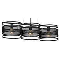 Lampa Wisząca RIM Czarny Metalowy Klosz 3xE27