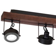 Lampa Sufitowa Spot VIVA WOOD Czarny Brązowy 4xGU10 AR111